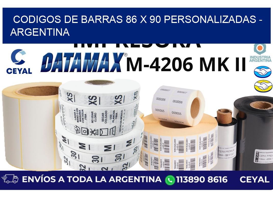 codigos de barras 86 x 90 personalizadas - Argentina