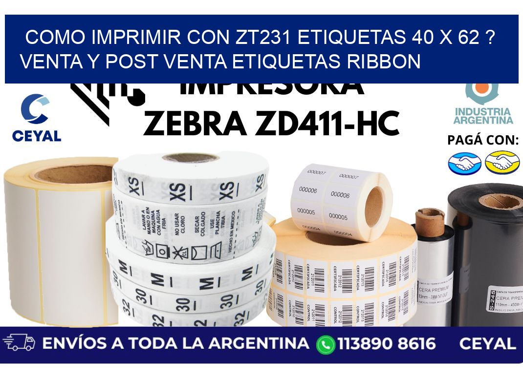 como imprimir con zt231 etiquetas 40 x 62 ? Venta y post venta etiquetas ribbon