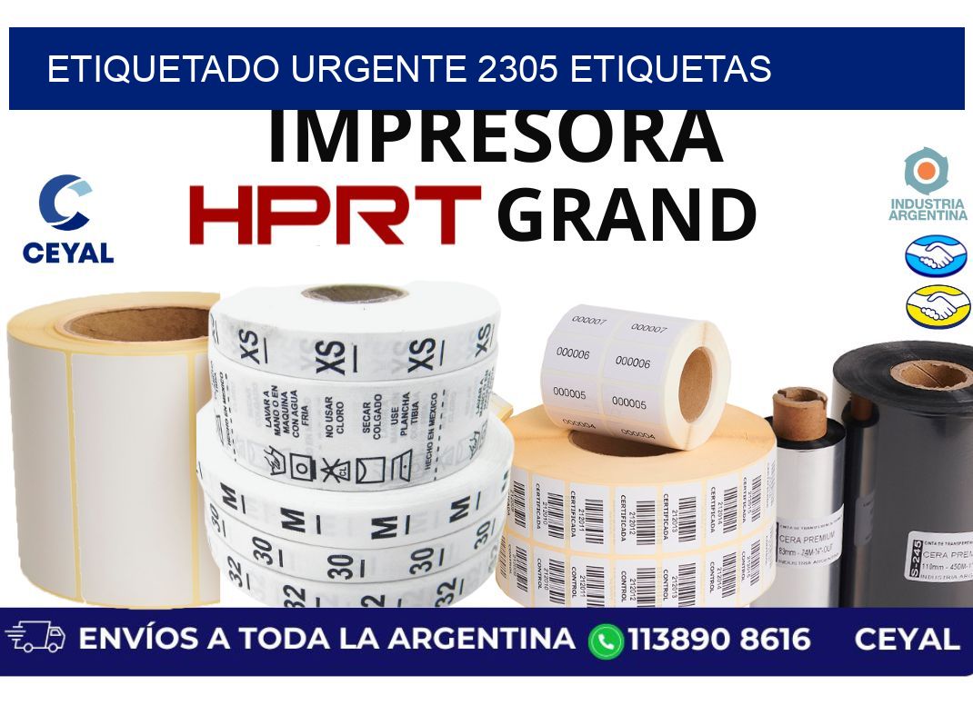 etiquetado urgente 2305 etiquetas