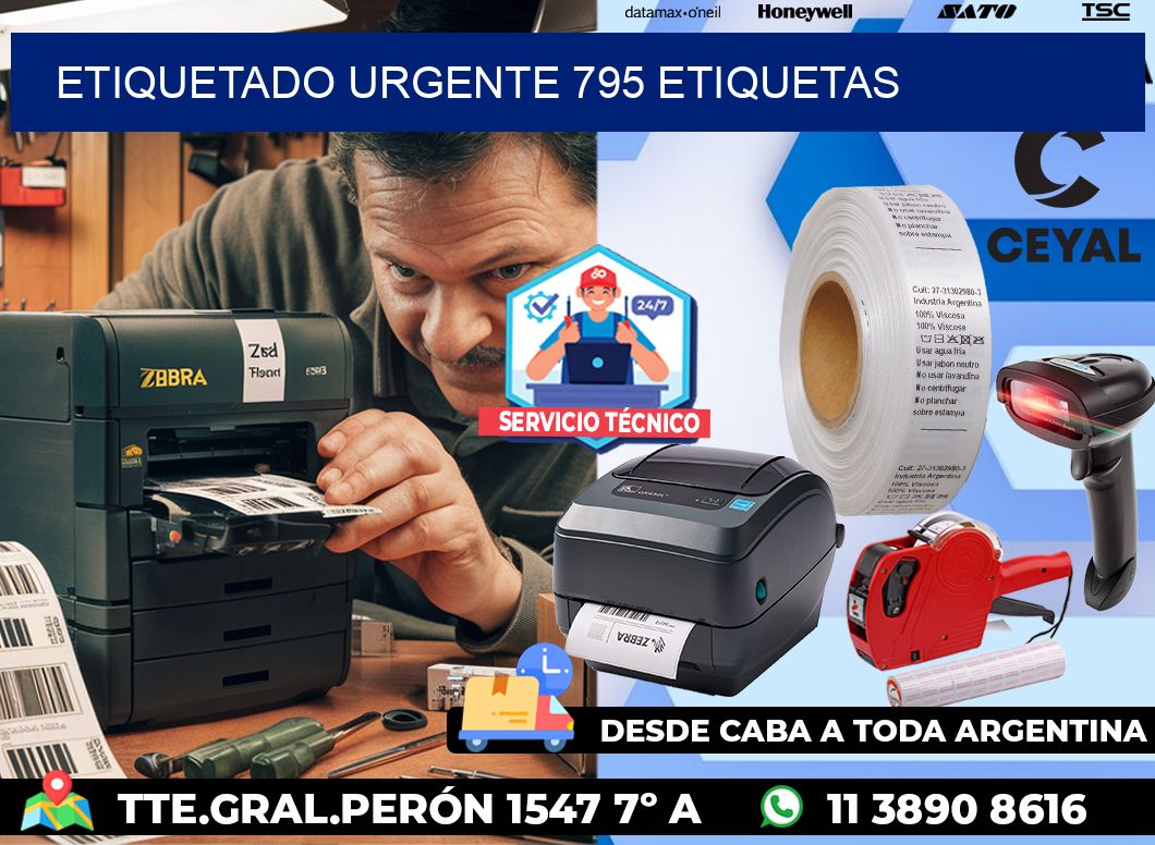 etiquetado urgente 795 etiquetas