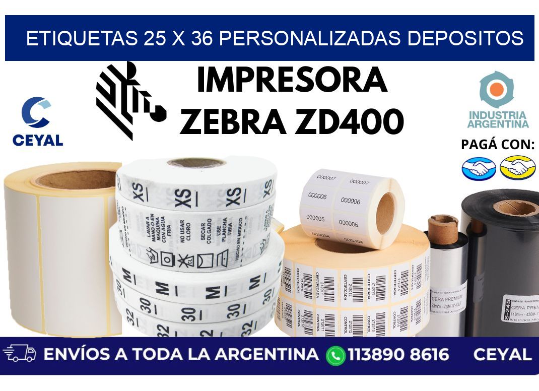 etiquetas 25 x 36 personalizadas depositos