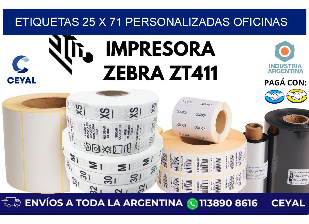 etiquetas 25 x 71 personalizadas oficinas