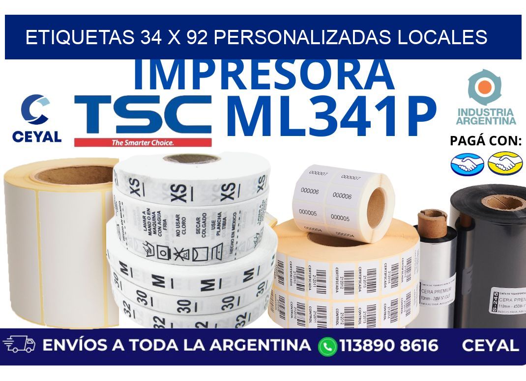etiquetas 34 x 92 personalizadas locales