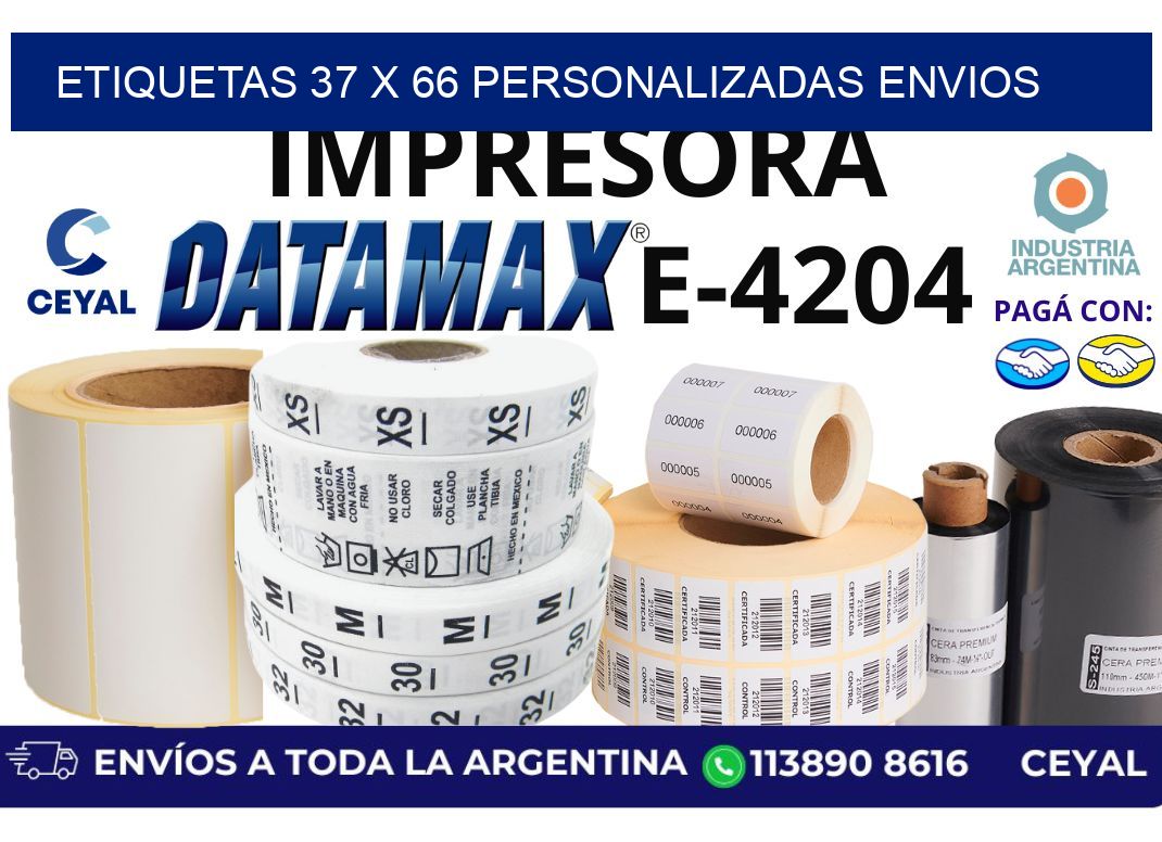 etiquetas 37 x 66 personalizadas envios
