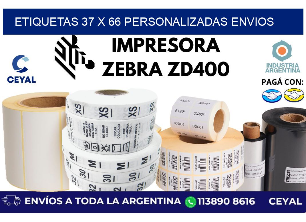 etiquetas 37 x 66 personalizadas envios