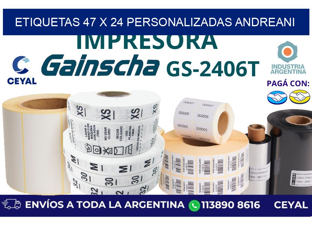 etiquetas 47 x 24 personalizadas andreani