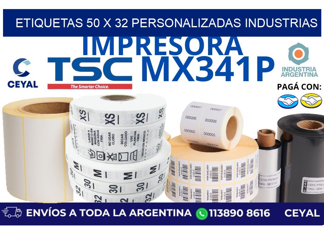 etiquetas 50 x 32 personalizadas industrias