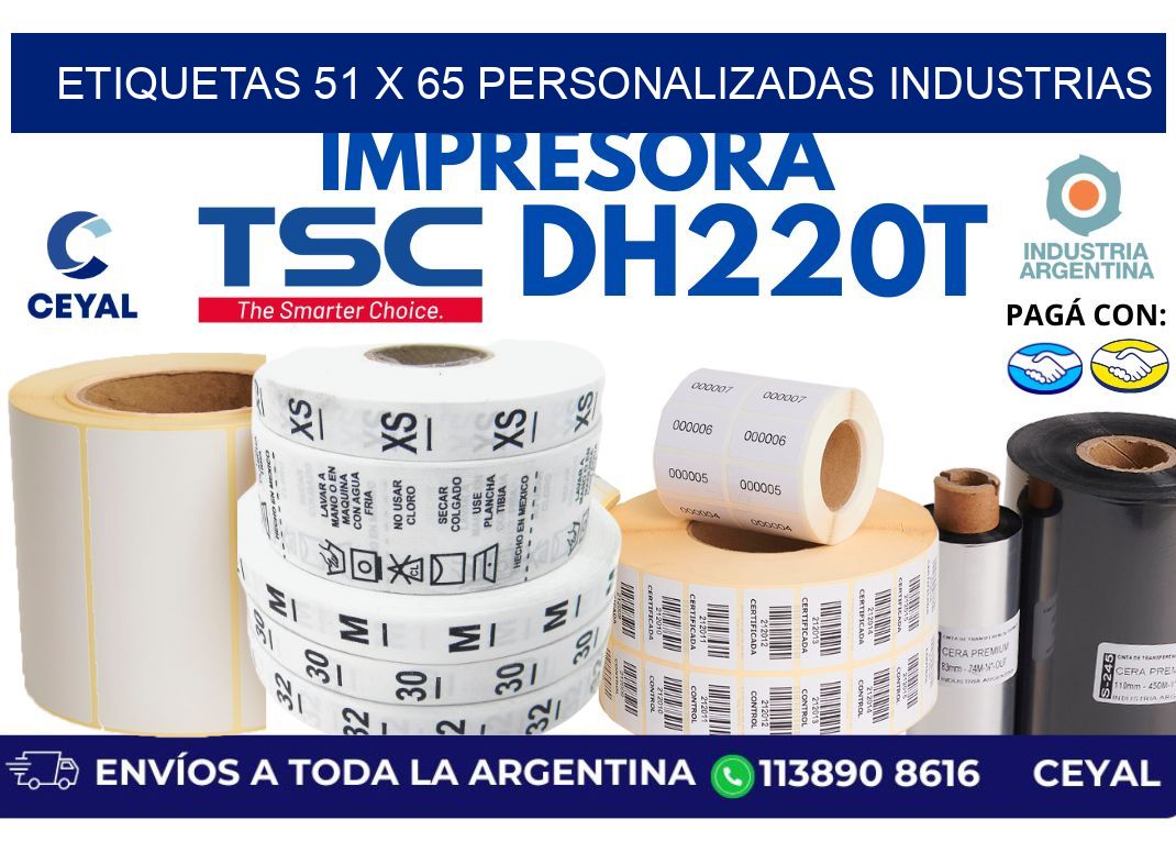 etiquetas 51 x 65 personalizadas industrias
