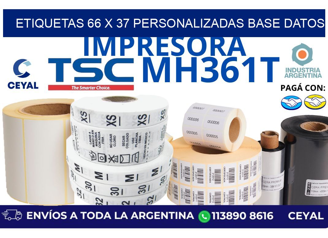 etiquetas 66 x 37 personalizadas base datos