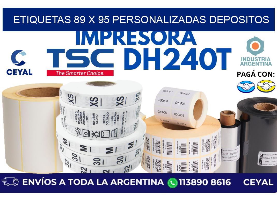 etiquetas 89 x 95 personalizadas depositos