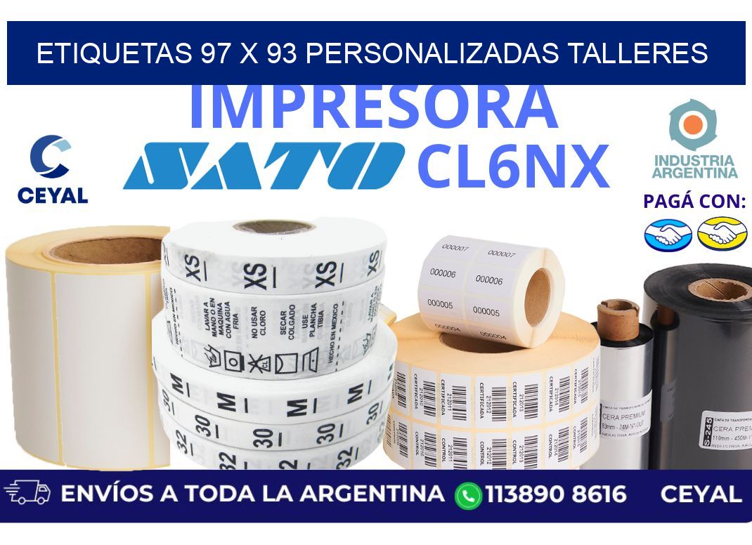 etiquetas 97 x 93 personalizadas talleres