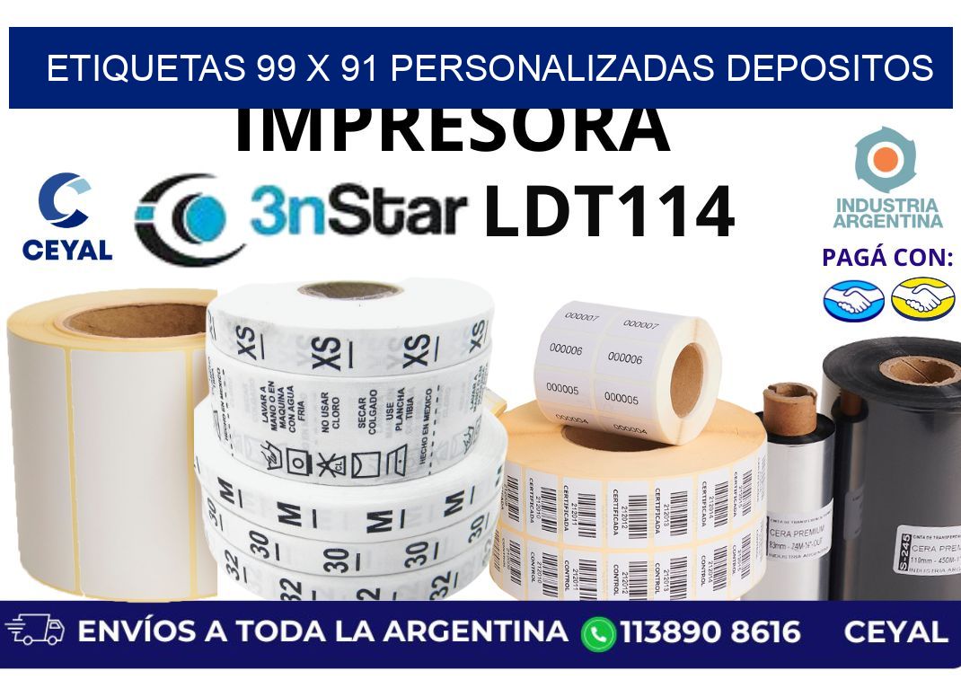 etiquetas 99 x 91 personalizadas depositos
