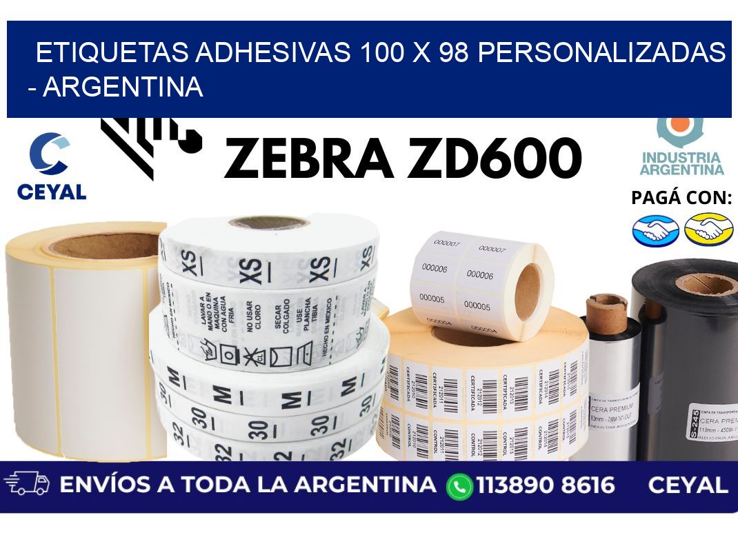 etiquetas adhesivas 100 x 98 personalizadas – Argentina