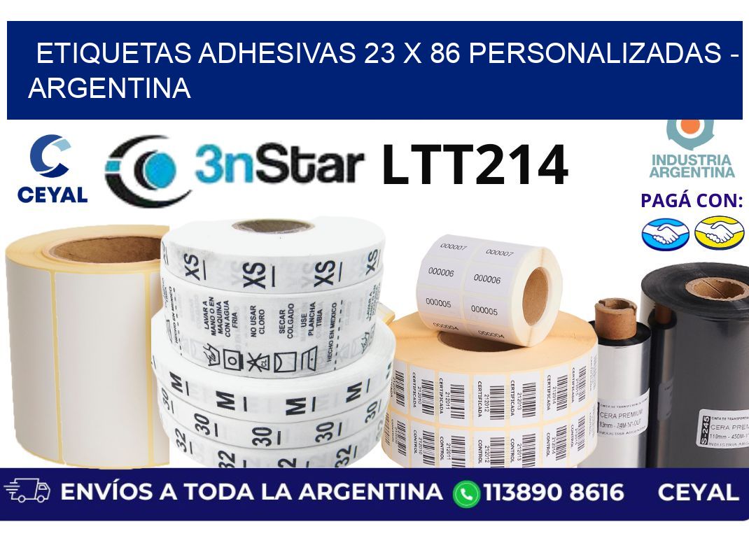 etiquetas adhesivas 23 x 86 personalizadas - Argentina