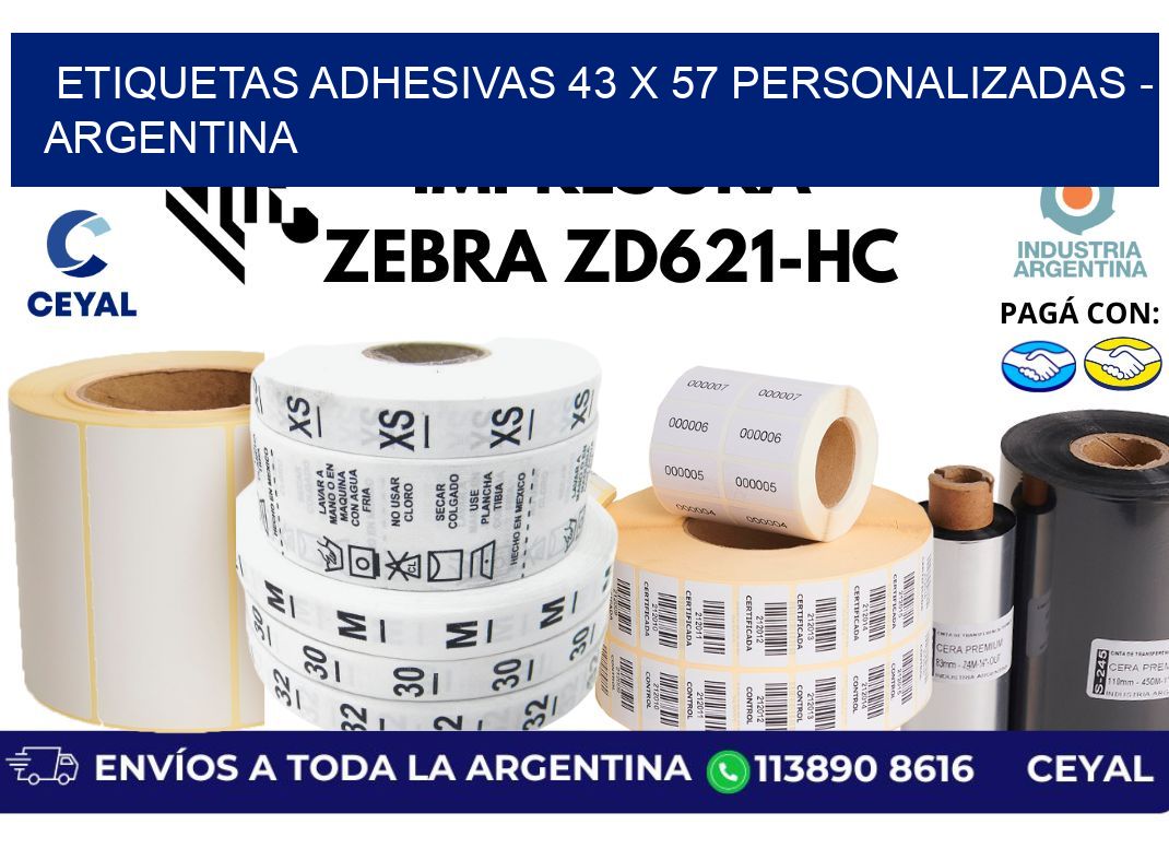 etiquetas adhesivas 43 x 57 personalizadas – Argentina