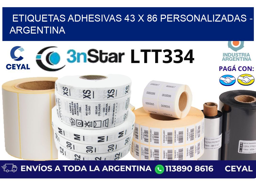 etiquetas adhesivas 43 x 86 personalizadas - Argentina