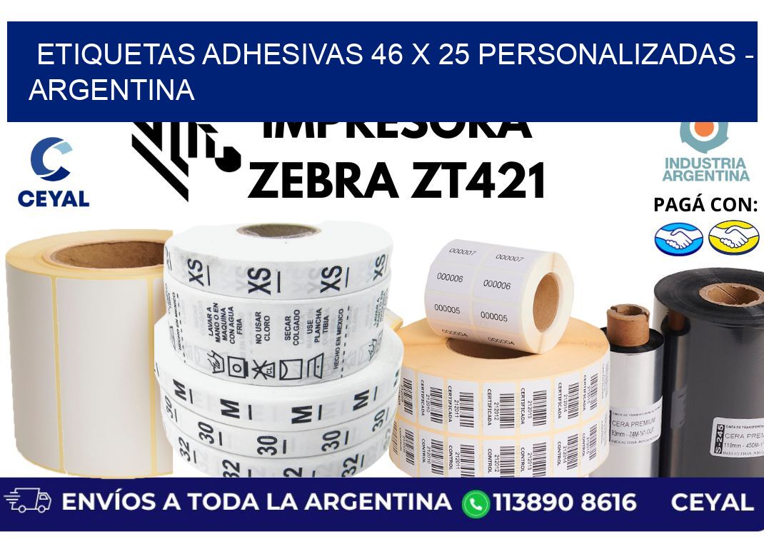 etiquetas adhesivas 46 x 25 personalizadas - Argentina