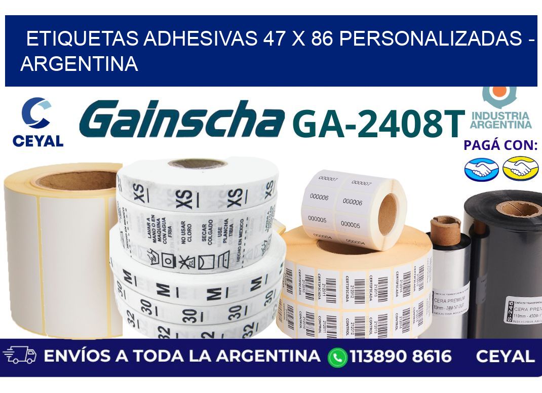 etiquetas adhesivas 47 x 86 personalizadas - Argentina