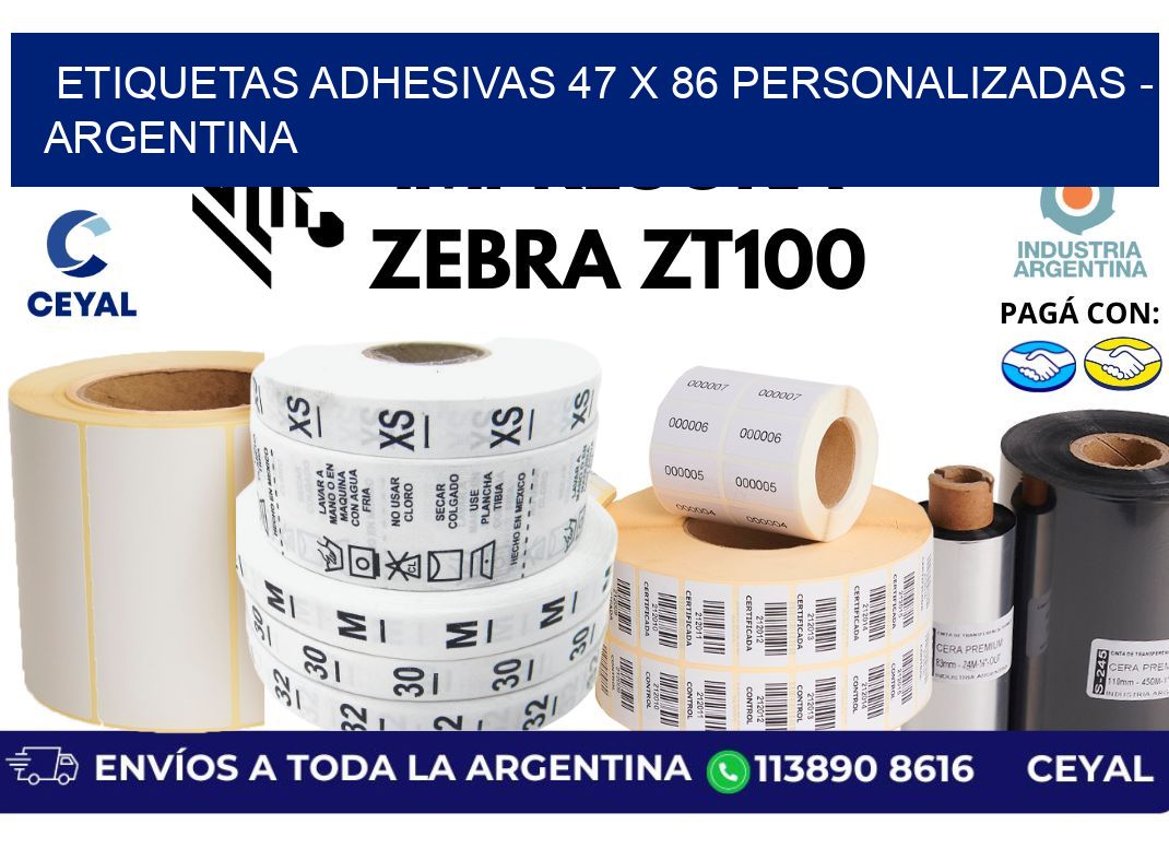 etiquetas adhesivas 47 x 86 personalizadas – Argentina