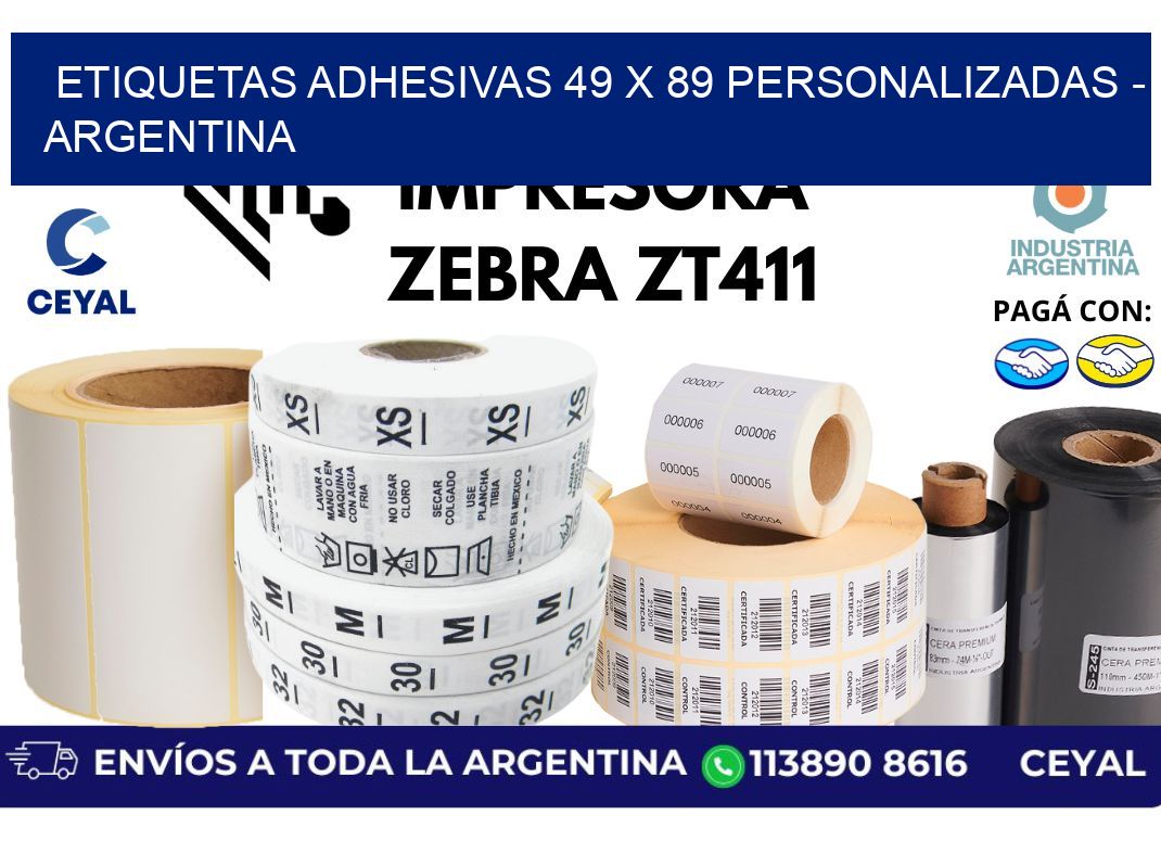 etiquetas adhesivas 49 x 89 personalizadas – Argentina