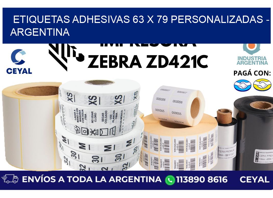 etiquetas adhesivas 63 x 79 personalizadas - Argentina