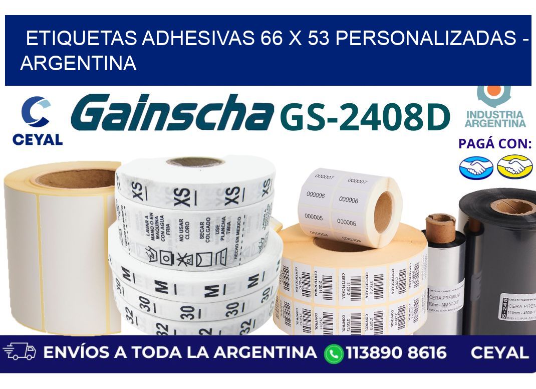 etiquetas adhesivas 66 x 53 personalizadas - Argentina
