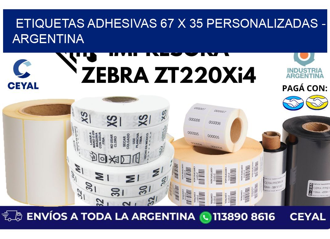 etiquetas adhesivas 67 x 35 personalizadas - Argentina