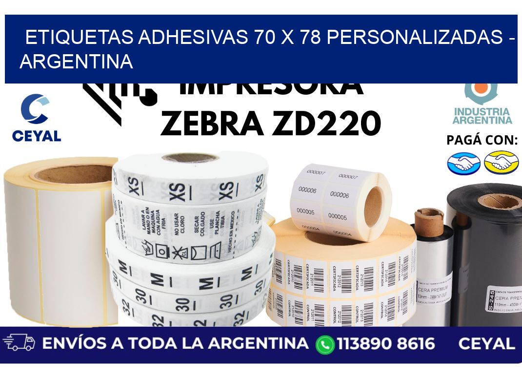 etiquetas adhesivas 70 x 78 personalizadas - Argentina