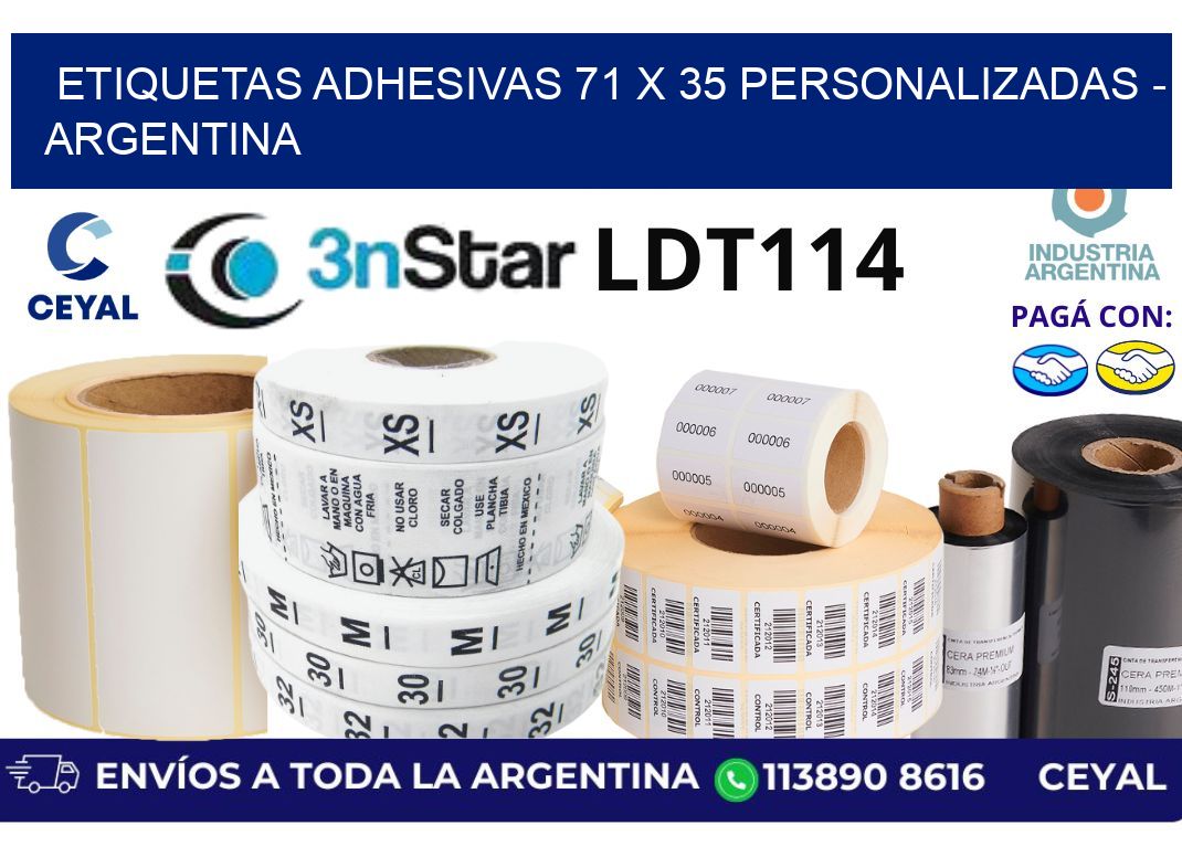 etiquetas adhesivas 71 x 35 personalizadas - Argentina