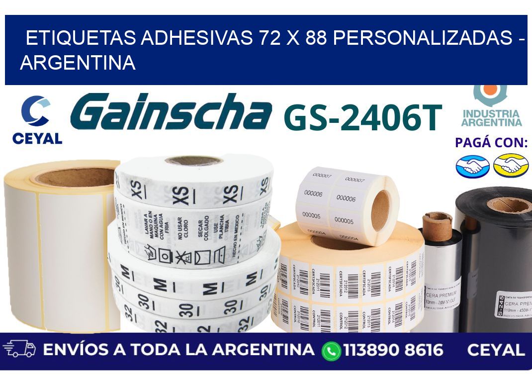 etiquetas adhesivas 72 x 88 personalizadas - Argentina