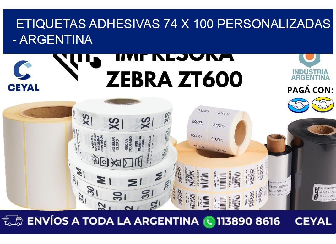etiquetas adhesivas 74 x 100 personalizadas - Argentina