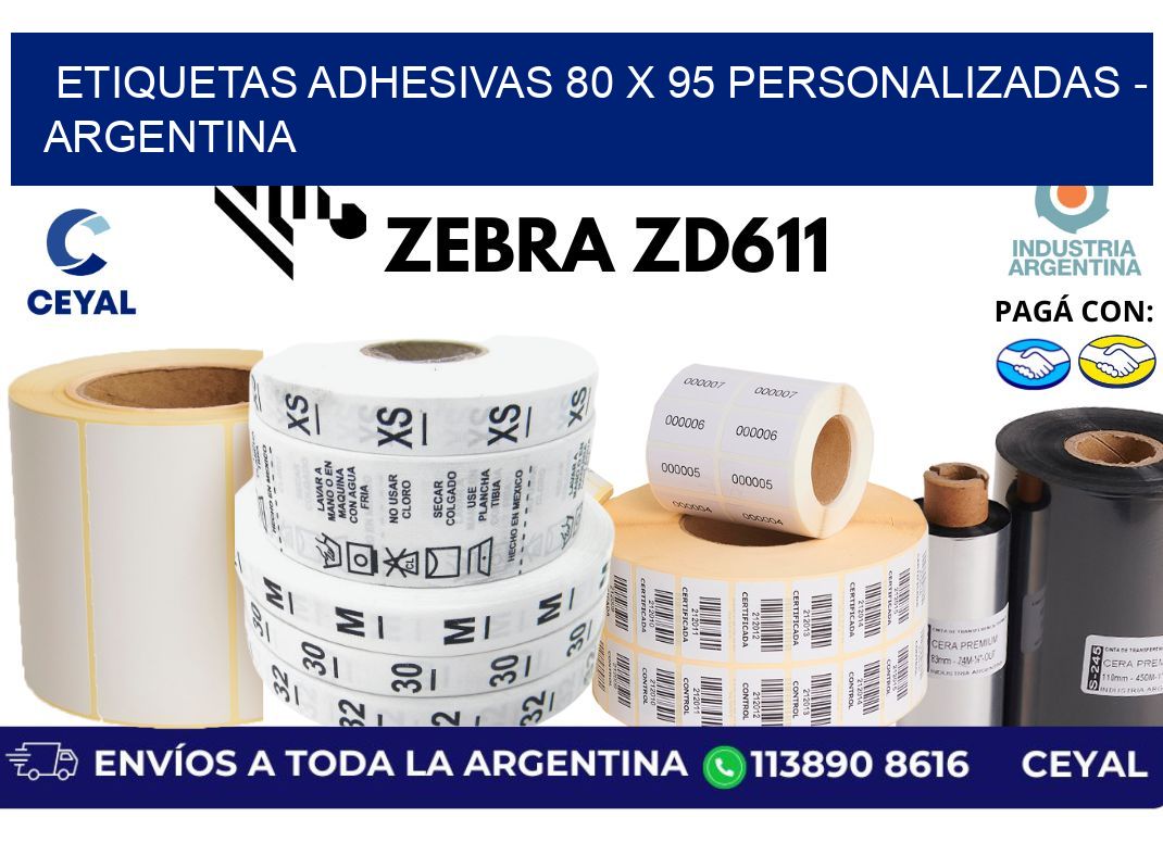 etiquetas adhesivas 80 x 95 personalizadas – Argentina