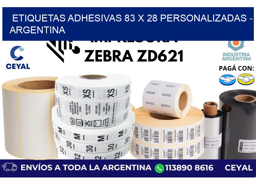 etiquetas adhesivas 83 x 28 personalizadas – Argentina