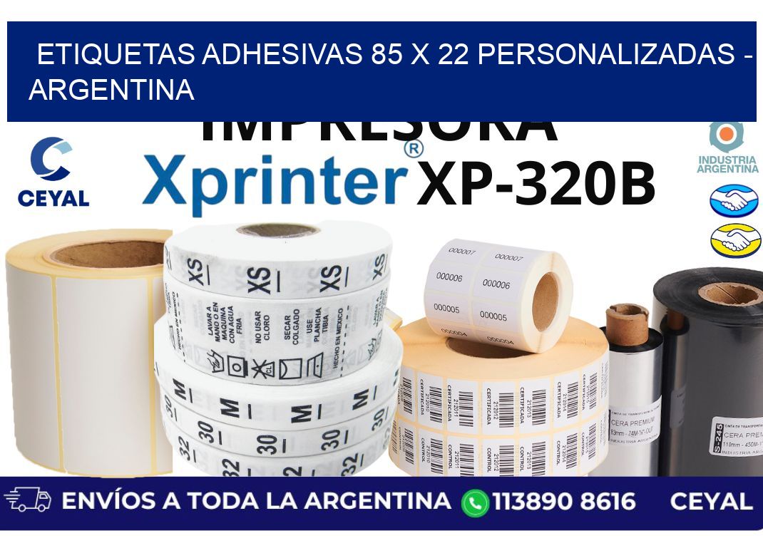 etiquetas adhesivas 85 x 22 personalizadas – Argentina