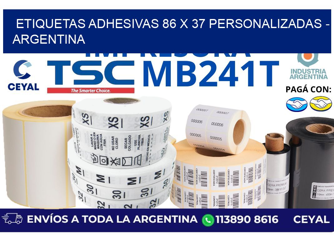 etiquetas adhesivas 86 x 37 personalizadas – Argentina