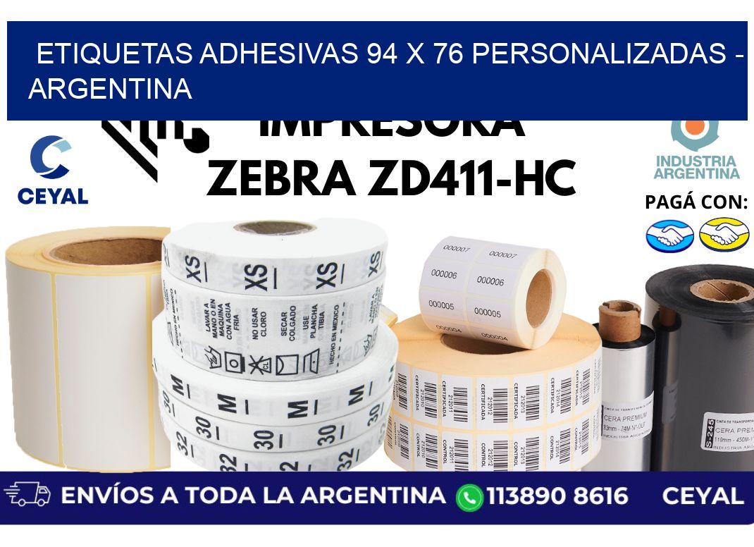 etiquetas adhesivas 94 x 76 personalizadas - Argentina