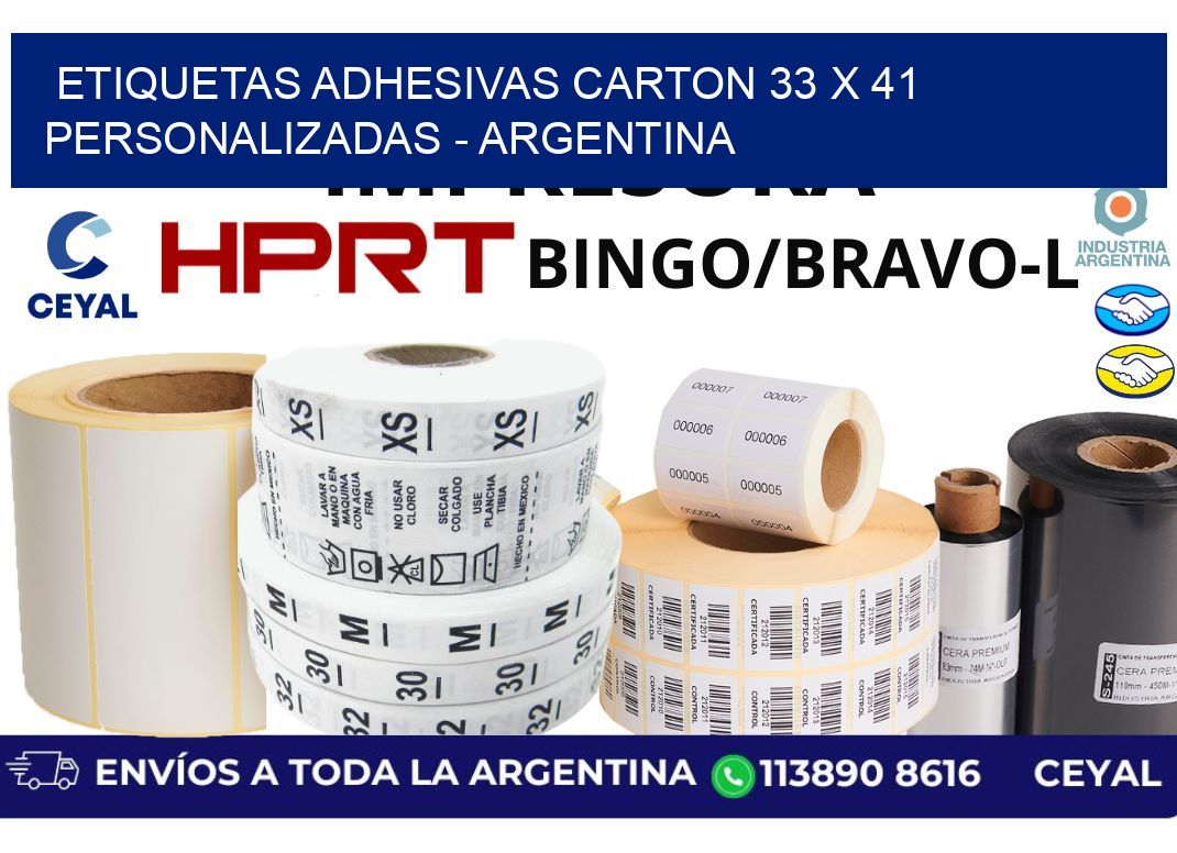 etiquetas adhesivas carton 33 x 41 personalizadas - Argentina