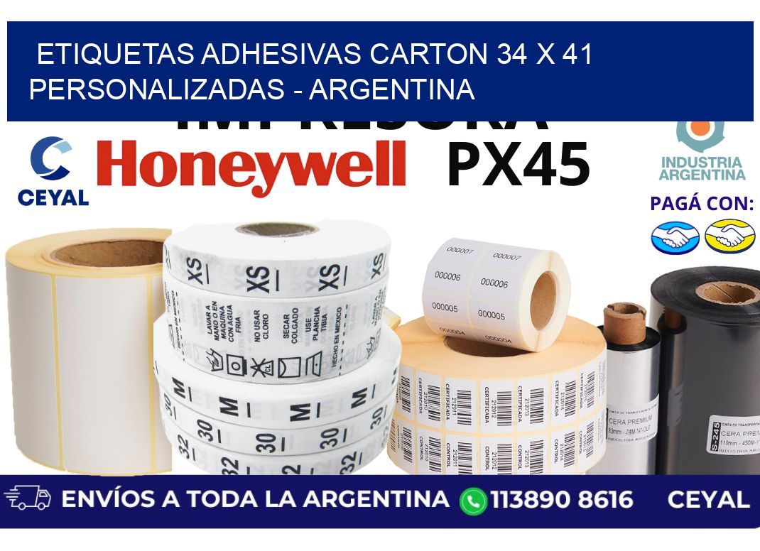 etiquetas adhesivas carton 34 x 41 personalizadas – Argentina