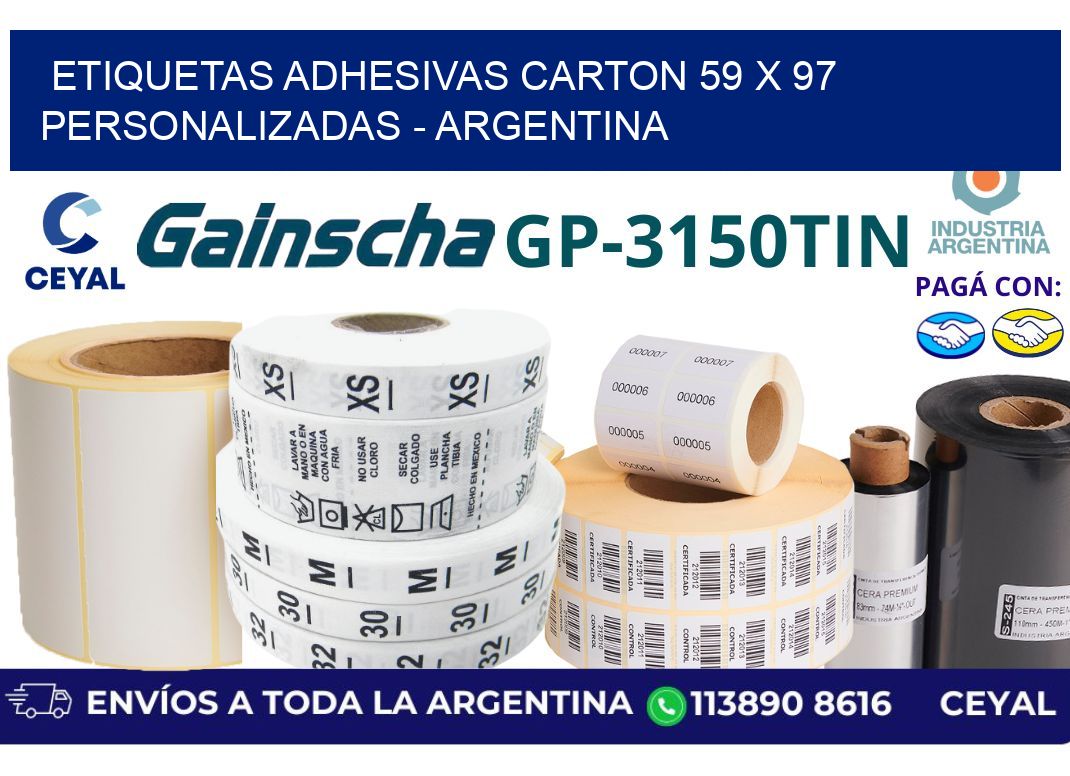 etiquetas adhesivas carton 59 x 97 personalizadas - Argentina