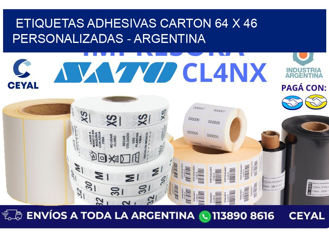 etiquetas adhesivas carton 64 x 46 personalizadas – Argentina