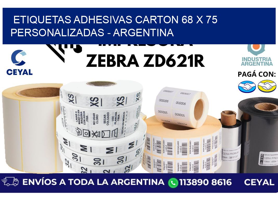 etiquetas adhesivas carton 68 x 75 personalizadas – Argentina