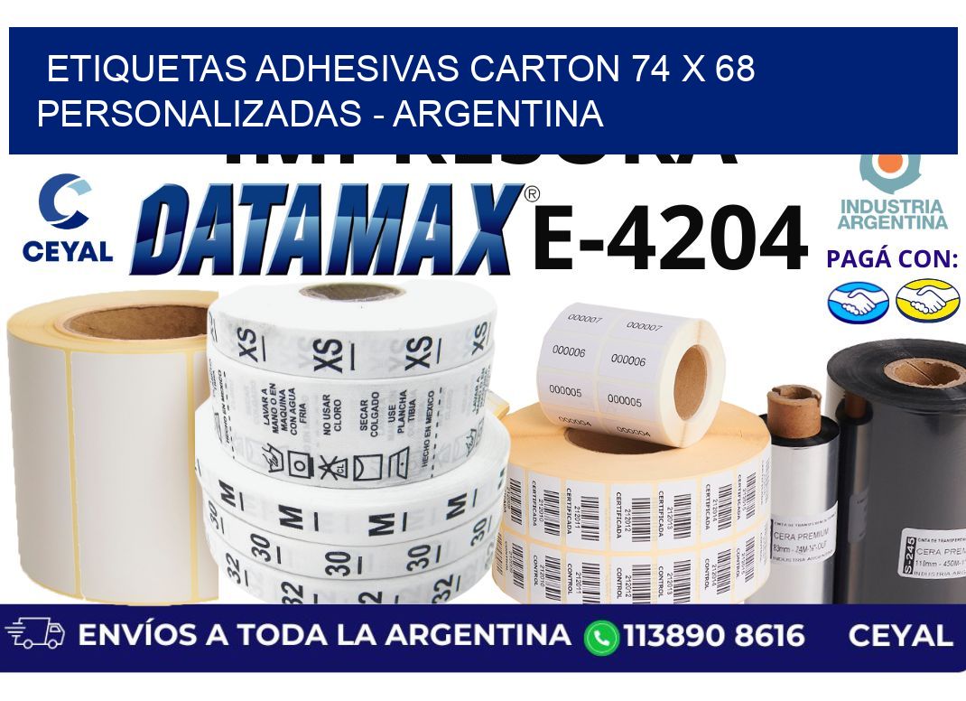 etiquetas adhesivas carton 74 x 68 personalizadas – Argentina