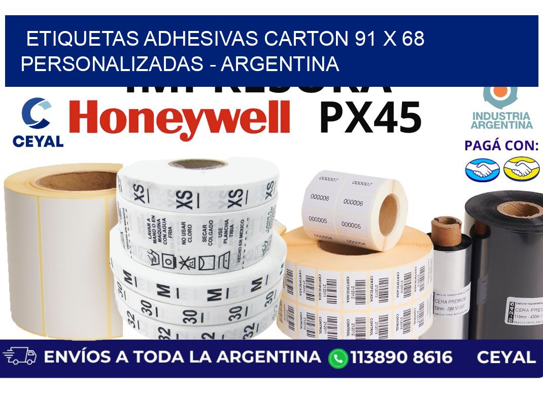 etiquetas adhesivas carton 91 x 68 personalizadas - Argentina