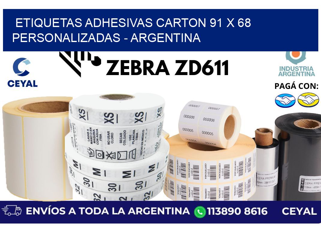 etiquetas adhesivas carton 91 x 68 personalizadas – Argentina