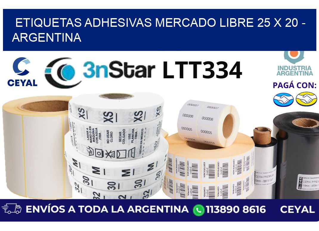 etiquetas adhesivas mercado libre 25 x 20 – Argentina