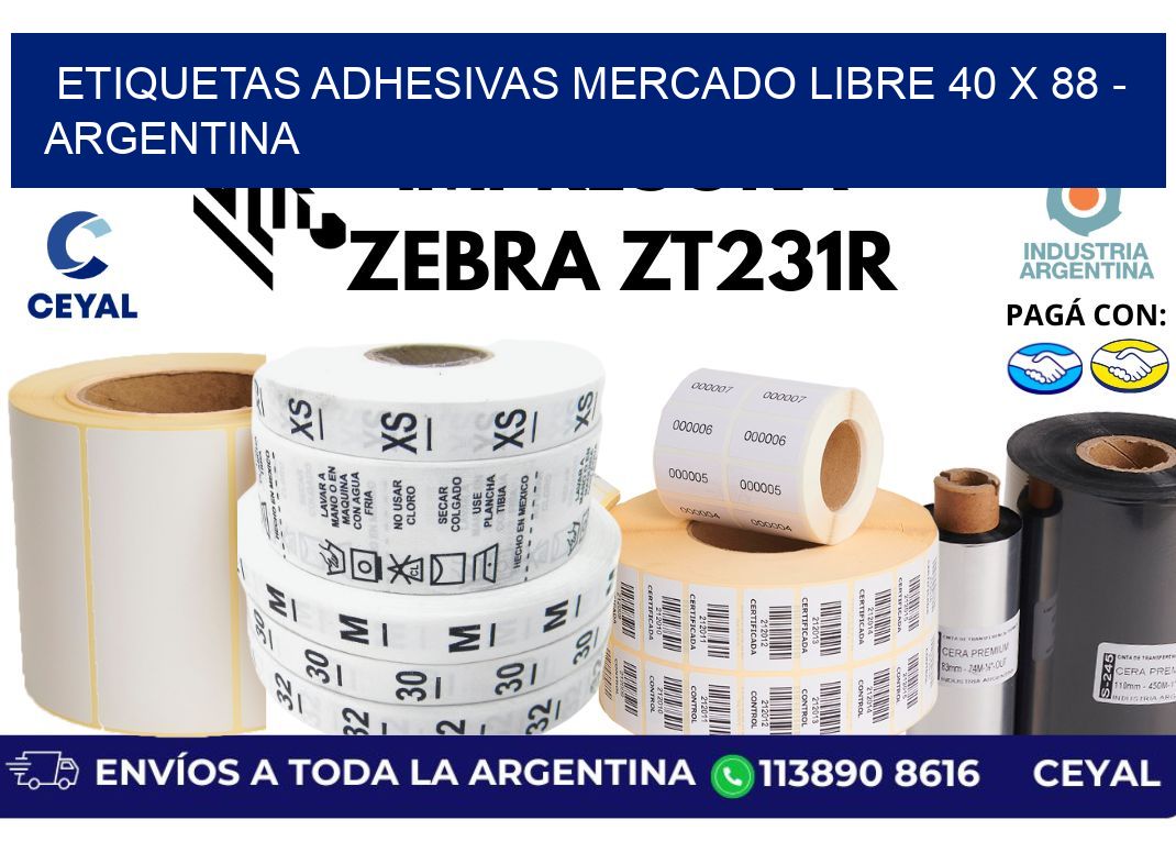 etiquetas adhesivas mercado libre 40 x 88 – Argentina