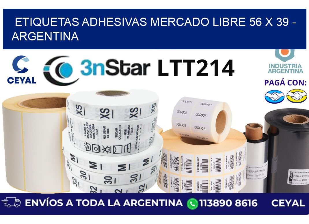 etiquetas adhesivas mercado libre 56 x 39 - Argentina