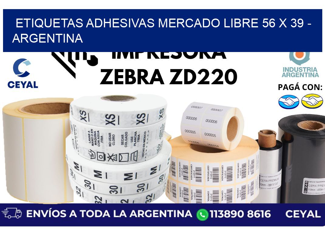 etiquetas adhesivas mercado libre 56 x 39 – Argentina