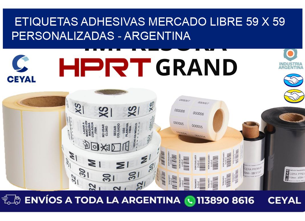 etiquetas adhesivas mercado libre 59 x 59 personalizadas - Argentina