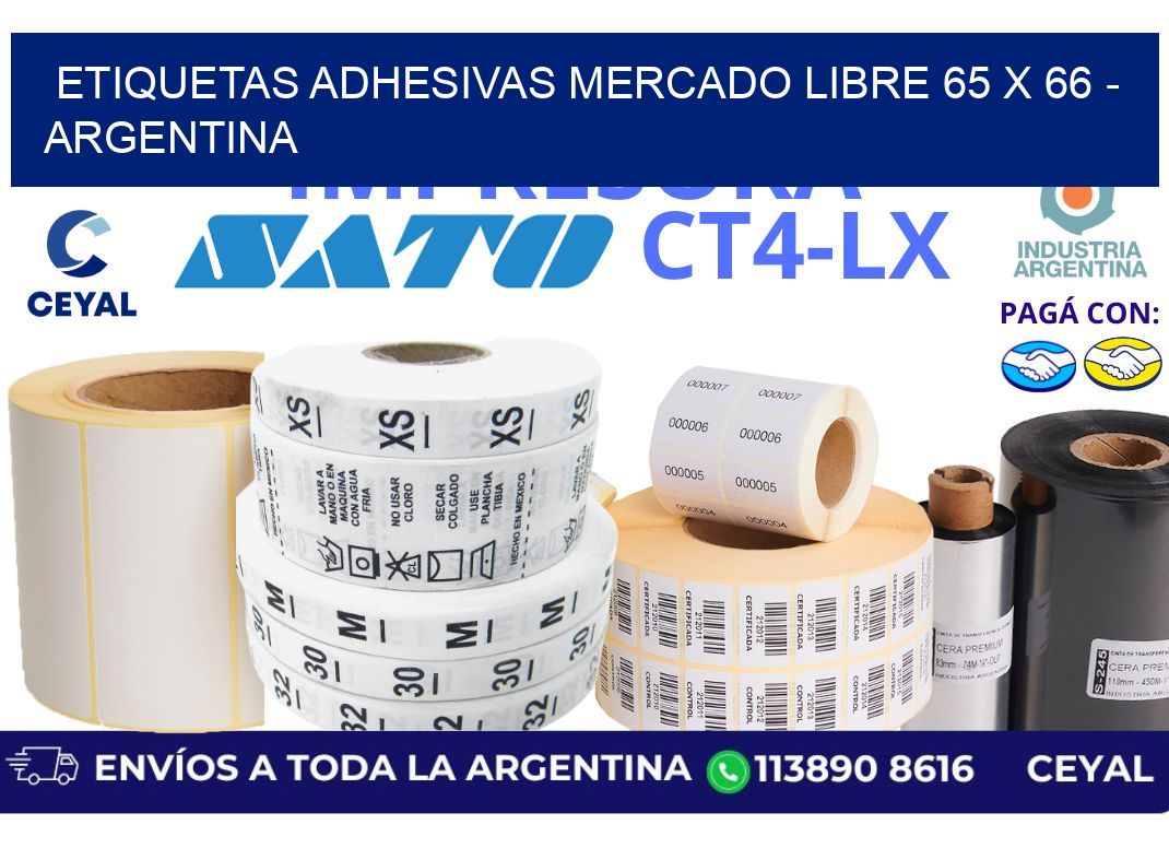etiquetas adhesivas mercado libre 65 x 66 – Argentina